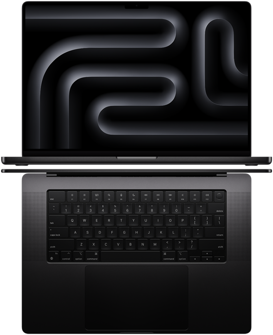Notebooks MacBook Pro que mostram a tela grande e o design fino